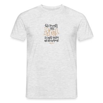 Psalm 147 4 5798 - Men's T-Shirt - heather grey - Front - AI Model Male 178 dark (178cm)