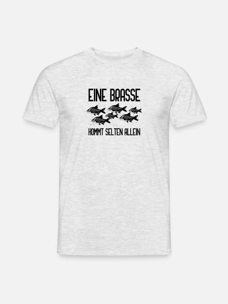 Eine Brasse kommt selten allein Spruch Angeln - Männer T-Shirt - Grau meliert