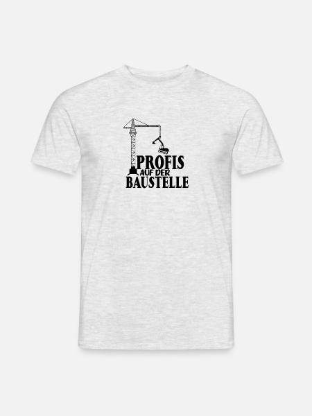 Profis auf der Baustelle - Männer T-Shirt - Grau meliert