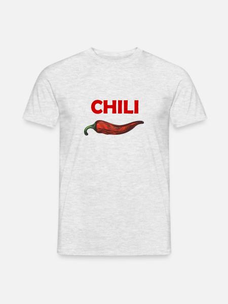 Chili Fan T Shirt - Männer T-Shirt - Grau meliert