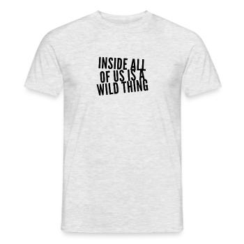wir sind wild - Männer T-Shirt - Grau meliert - Vorne - AI Model Male 178 dark (178cm)