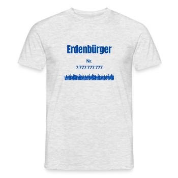 Erdenbürger - Männer T-Shirt - Grau meliert - Vorne - AI Model Male 178 dark (178cm)