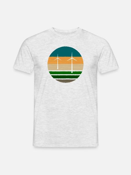Windrad Windkraft Erneuerbare Energie Umwelt - Männer T-Shirt - Grau meliert