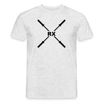 RX Barbell / Barbell Functional Fitness Motif - Men's T-Shirt - heather grey - Front - AI Model Male 178 dark (178cm)