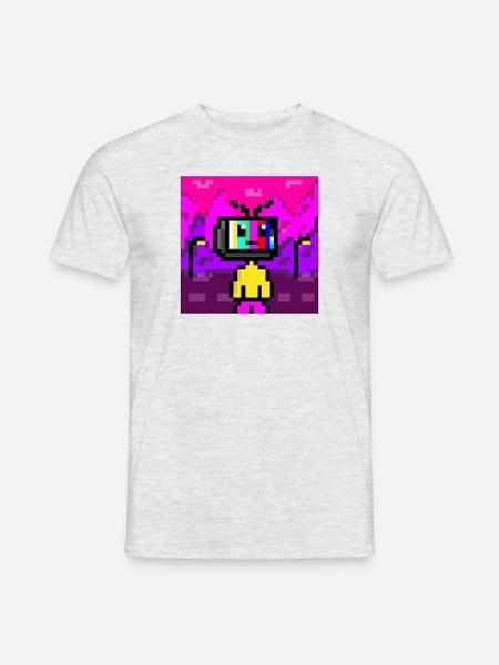 Tv head - Männer T-Shirt - Grau meliert