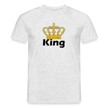 King - Männer T-Shirt - Grau meliert - Vorne - AI Model Male 178 dark (178cm)