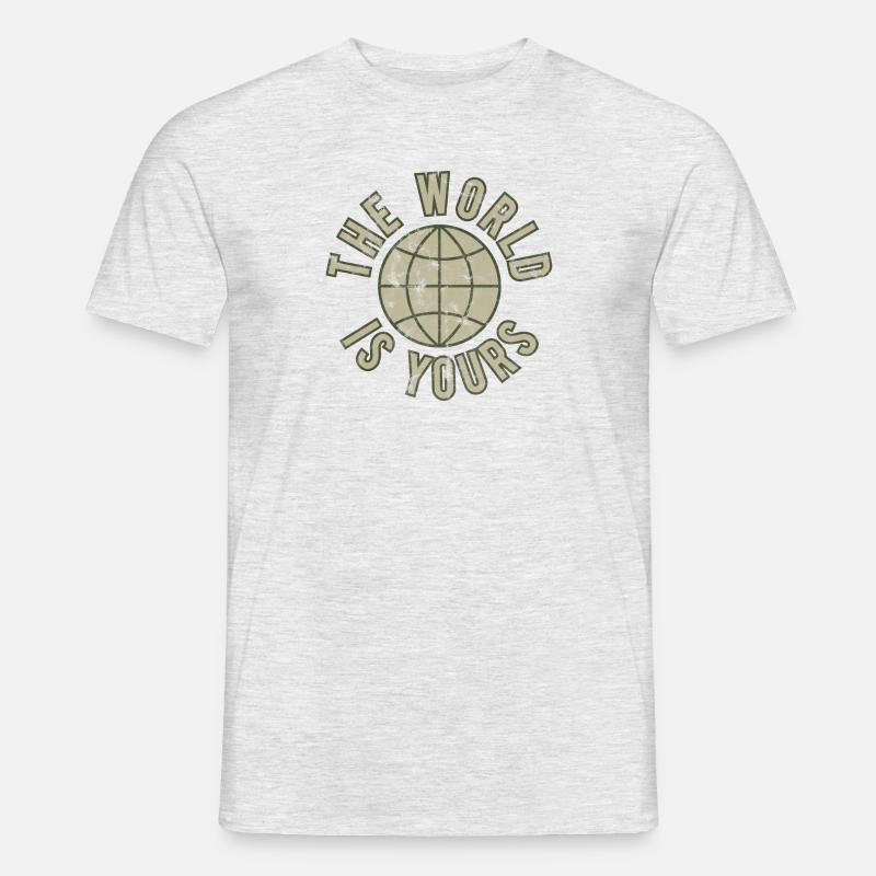 Il mondo è tuo Retro - T-shirt uomo - grigio melange