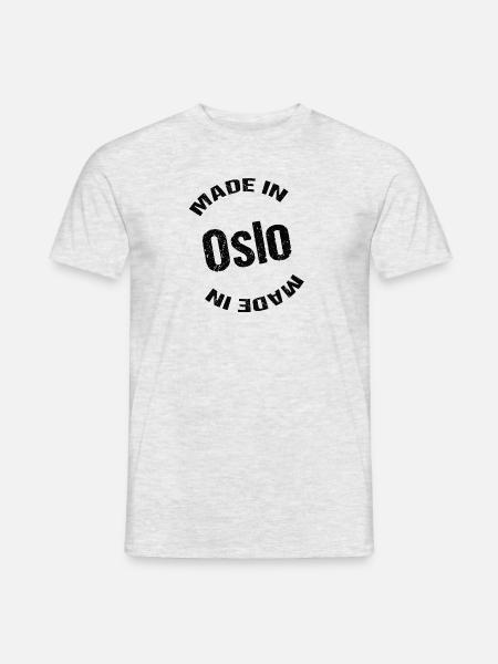 Hergestellt in Oslo - Männer T-Shirt - Grau meliert