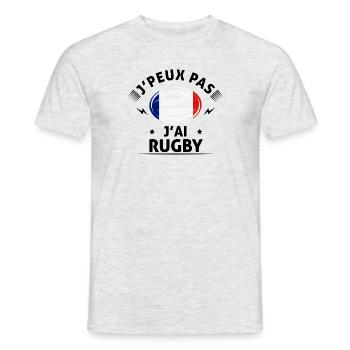 J'peux pas j'ai rugby - T-shirt homme - gris chiné - Devant - AI Model Male 178 dark (178cm)