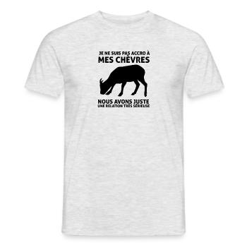 Chèvres Je Ne Suis Pas Accro Humour Chèvre - T-shirt homme - gris chiné - Devant - AI Model Male 178 dark (178cm)