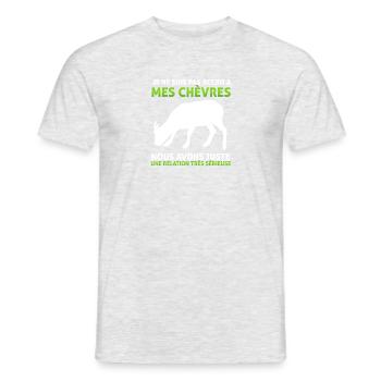 Chèvres Je Ne Suis Pas Accro Humour Chèvre - T-shirt homme - gris chiné - Devant - AI Model Male 178 dark (178cm)