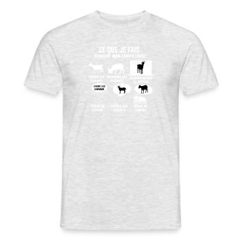 ce que je fais pendant mon temps libre chèvres - T-shirt homme - gris chiné - Devant - AI Model Male 178 dark (178cm)