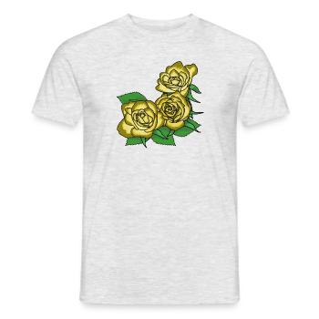 Roses jaunes - T-shirt homme - gris chiné - Devant - AI Model Male 178 dark (178cm)