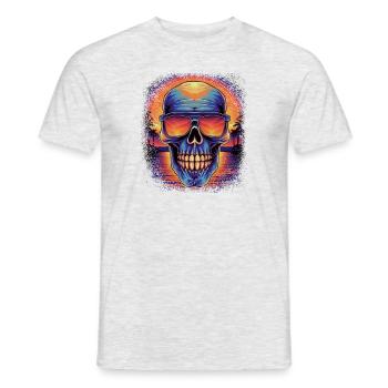 spooky skeletal fuck you joke dabbing anatomy - Men's T-Shirt - heather grey - Front - AI Model Male 178 dark (178cm)