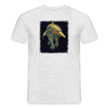 T-shirts de pêche au drapeau américain Bday Fish - T-shirt homme - gris chiné - Devant - AI Model Male 178 dark (178cm)