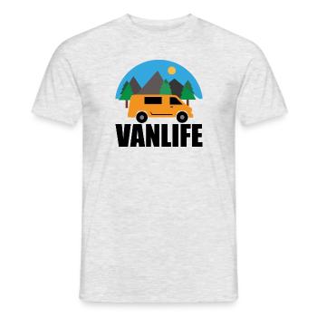 VAN LIFE - Berg - VAN Orange - Männer T-Shirt - Grau meliert - Vorne - AI Model Male 178 dark (178cm)