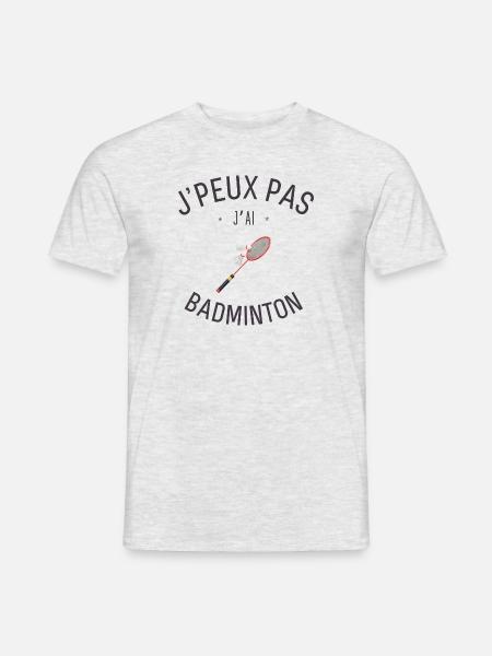 J'Peux pas j'ai Badminton - T-shirt homme - gris chiné