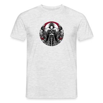 Japanische GeishaRot - Männer T-Shirt - Grau meliert - Vorne - AI Model Male 178 dark (178cm)