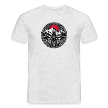 Guerrier Samouraï japonais - T-shirt homme - gris chiné - Devant - AI Model Male 178 dark (178cm)