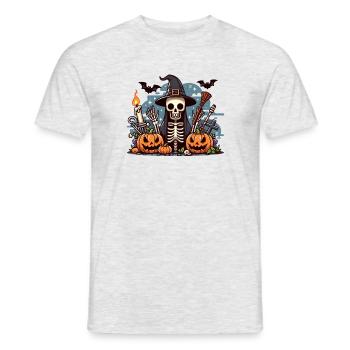 Mr. Bone Spooky Halloween 4 - Men's T-Shirt - heather grey - Front - AI Model Male 178 dark (178cm)