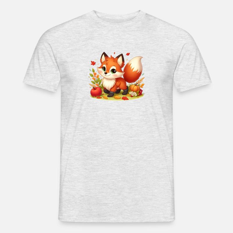 Fuchs Herbst - Männer T-Shirt - Grau meliert