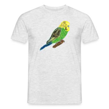 Perruche jaune I - T-shirt homme - gris chiné - Devant - AI Model Male 178 dark (178cm)