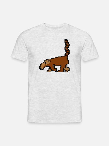 Nasenbär 8bit - Männer T-Shirt - Grau meliert