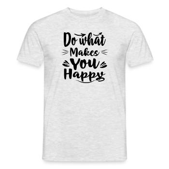 Do what makes you happy - Männer T-Shirt - Grau meliert - Vorne - AI Model Male 178 dark (178cm)