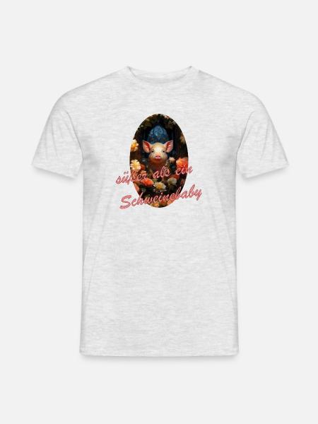 süßer als ein Schweinebaby - Männer T-Shirt - Grau meliert