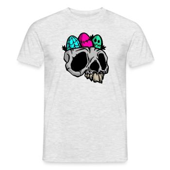 Osteraugen im Schädel - Männer T-Shirt - Grau meliert - Vorne - AI Model Male 178 dark (178cm)