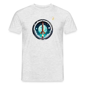 SPACE LOVE - Men's T-Shirt - heather grey - Front - AI Model Male 178 dark (178cm)