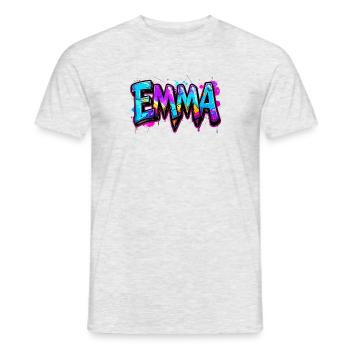 graffiti, buchstaben, emma, illustration - Männer T-Shirt - Grau meliert - Vorne - AI Model Male 178 dark (178cm)