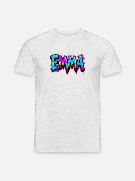 graffiti, buchstaben, emma, illustration - Männer T-Shirt - Grau meliert