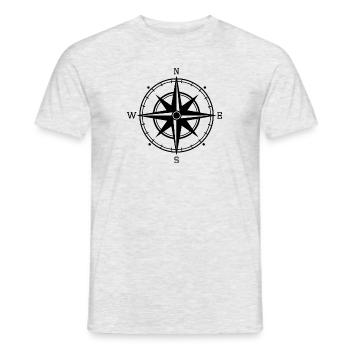 Outdoor Bushcraft Survival Compass - Men's T-Shirt - heather grey - Front - AI Model Male 178 dark (178cm)