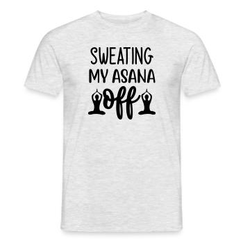 sweating my asana - Men's T-Shirt - heather grey - Front - AI Model Male 178 dark (178cm)