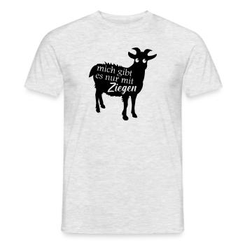 nur mit ziege - Männer T-Shirt - Grau meliert - Vorne - AI Model Male 178 dark (178cm)