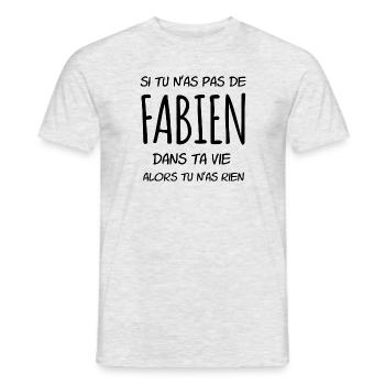 si tu n'as pas de Fabien dans ta vie - T-shirt homme - gris chiné - Devant - AI Model Male 178 dark (178cm)
