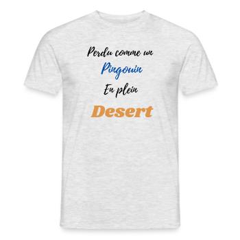 Phrase drôle perdu - T-shirt homme - gris chiné - Devant - AI Model Male 178 dark (178cm)