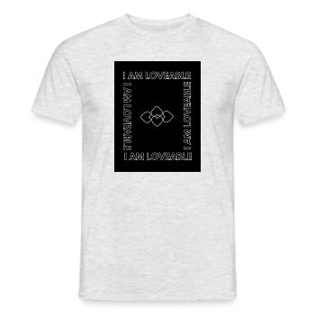 I AM LOVEABLE (Positive Design) - Men's T-Shirt - heather grey - Front - AI Model Male 178 dark (178cm)
