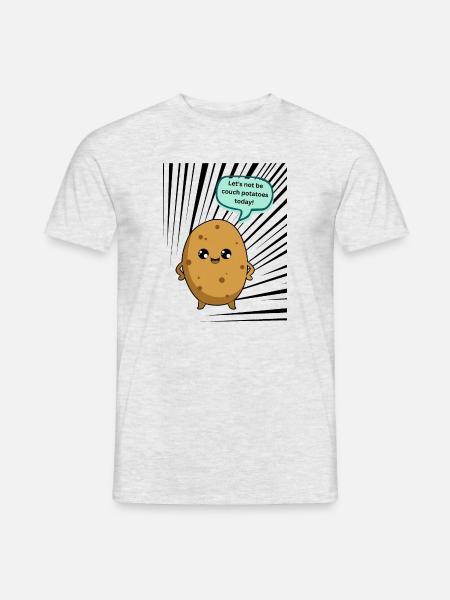 Patate - Ne soyons pas des patates de canapé aujourd’hui ! - T-shirt homme - gris chiné