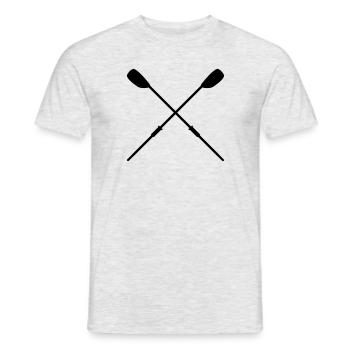 Gekreuzte Skulls Rudern - Männer T-Shirt - Grau meliert - Vorne - AI Model Male 178 dark (178cm)
