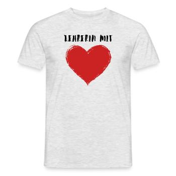 Lehrerin mit Herz - Männer T-Shirt - Grau meliert - Vorne - AI Model Male 178 dark (178cm)