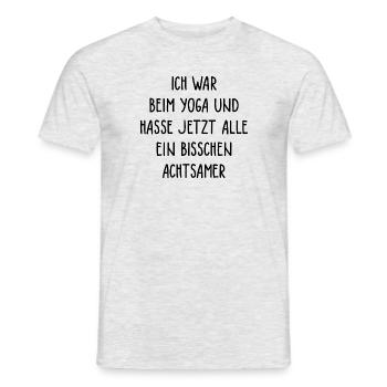 Ich war beim Yoga und ... - Männer T-Shirt - Grau meliert - Vorne - AI Model Male 178 dark (178cm)