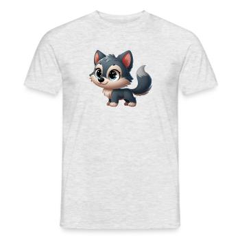 Wolf 3 - Männer T-Shirt - Grau meliert - Vorne - AI Model Male 178 dark (178cm)
