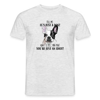 BULLDOG FRANÇAIS - BULLDOG FRANÇAIS CHIEN JUSTE - T-shirt homme - gris chiné - Devant - AI Model Male 178 dark (178cm)