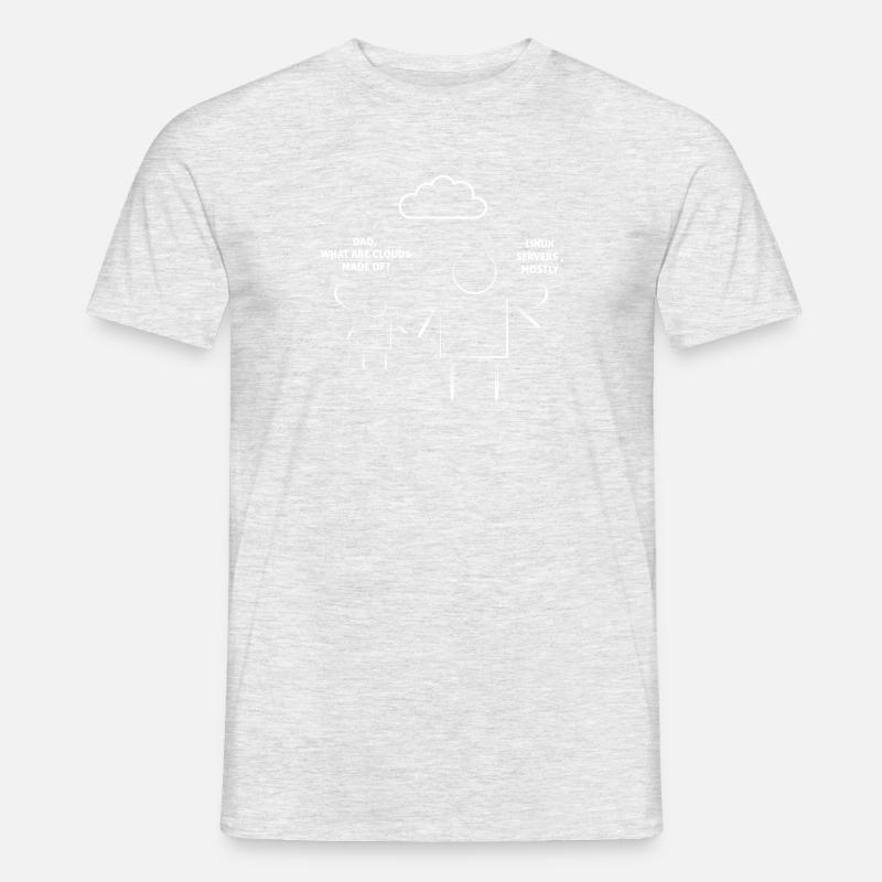 Vater und Sohn Linux - Männer T-Shirt - Grau meliert