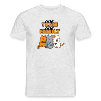 équipe famille chat biscuits chien sport mère gâteau - T-shirt homme - gris chiné - Devant - AI Model Male 178 dark (178cm)