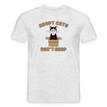 Chat mignon noir et blanc - T-shirt homme - gris chiné - Devant - AI Model Male 178 dark (178cm)