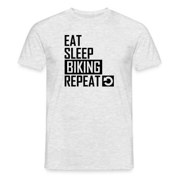 Bicycle Eat Sleep Biking Repeat - Men's T-Shirt - heather grey - Front - AI Model Male 178 dark (178cm)