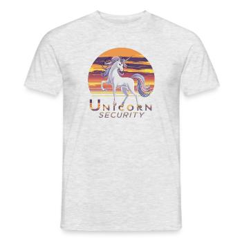 Sécurité des licornes Devise de la licorne Sécurité des licornes - T-shirt homme - gris chiné - Devant - AI Model Male 178 dark (178cm)
